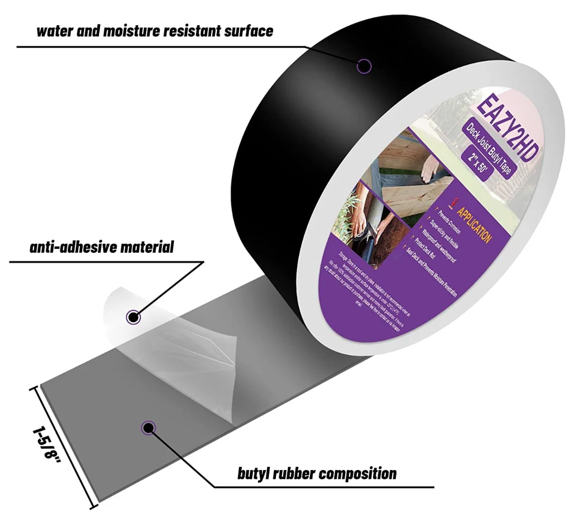 High Density Outdoor Waterproofing Self Adhesive Board Butyl Protective Weather Resistance Joist Tape Deck Joist Flashing Tape