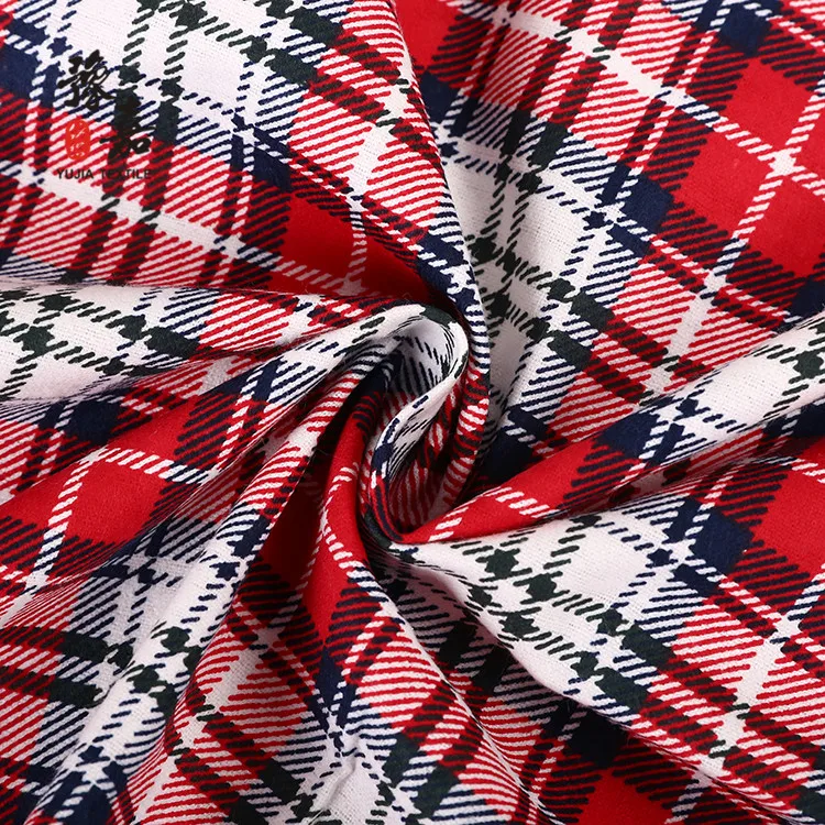 Wholesale cotton check flannel printed design fabric for sale christmas