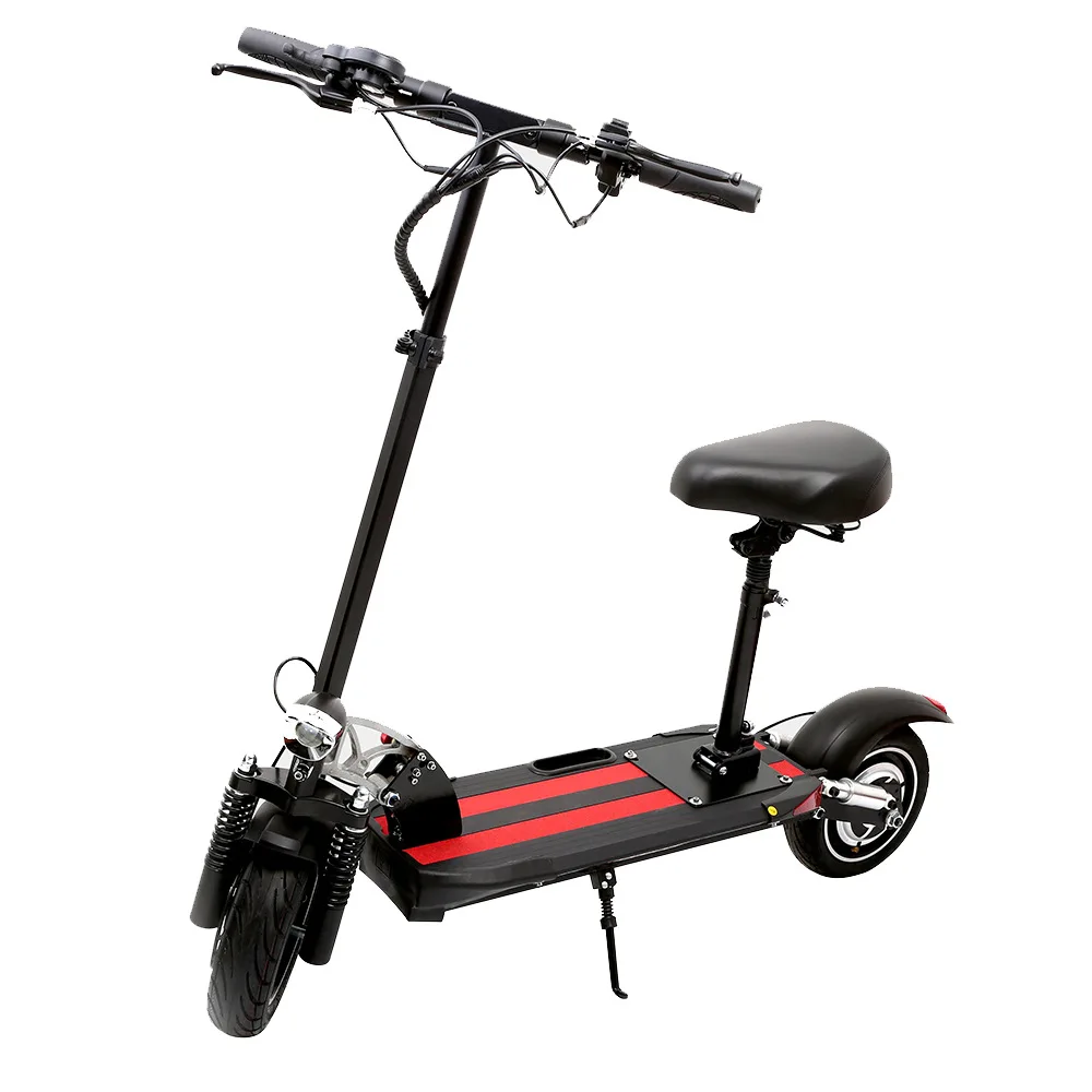 8Ah 15Ah 10 inch anti puncture Vacumn tire 350W 500w Motor led light folding foldable electric Scooter with seat