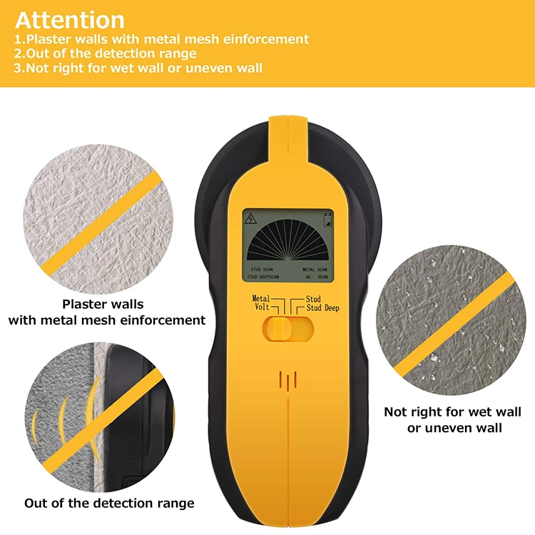 Wood AC Wire Metal Studs Detection 4 in 1 Electronic Stud Sensor Stud Finder Wall Scanner
