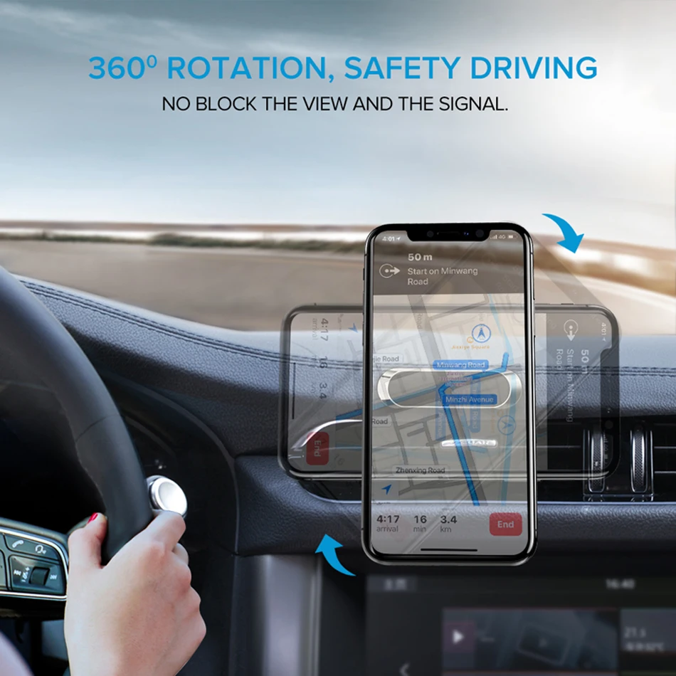 PUERXIN Magnetic Cell Phone Holder Car Mount
