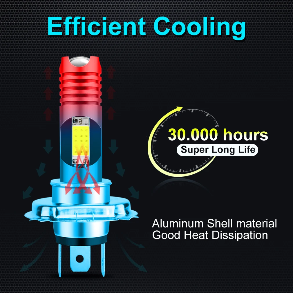 RGB H4 H7 LED P15D H6 BA20D LED Motorcycle Headlight Blub 12V Moto Light For Moped Scooter Motorbike ATV Lamp Hi /Lo Beam