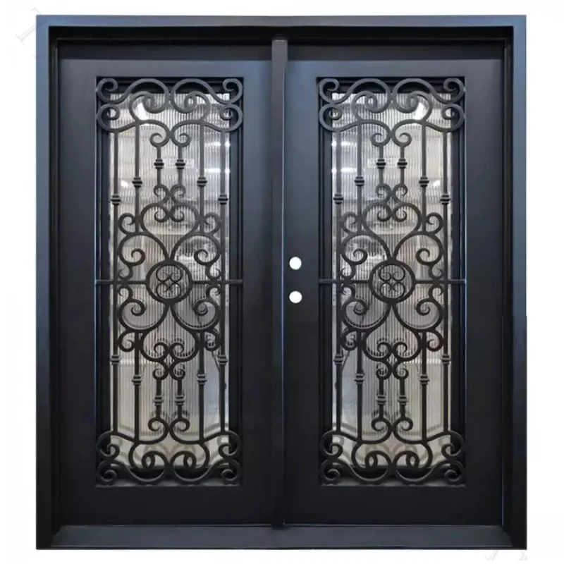 Front entry design iron door exterior cast iron door modern wrought iron Security door