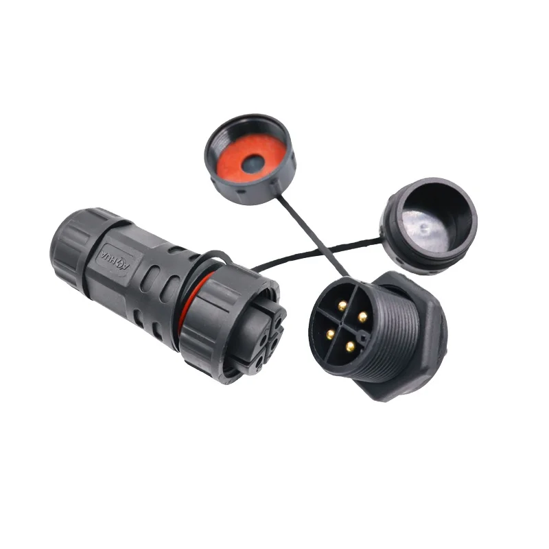 4Pin M25  Male front panel mounting type connector Waterproof  IP67/IP68 for Fuse case