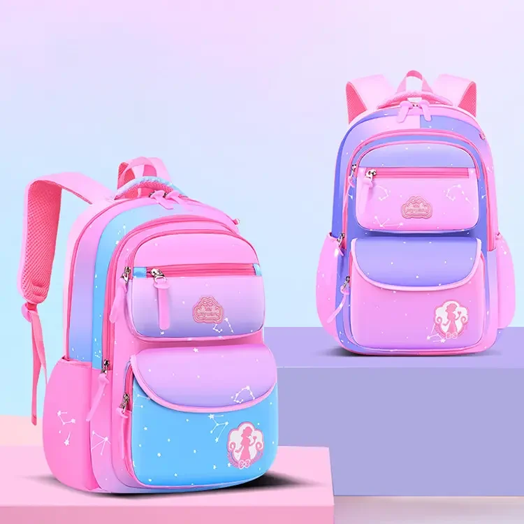 2023 Factory Wholesale Direct Sales Cute Kids School Book Bag  Pink Children Girls School Bags With Custom Logo