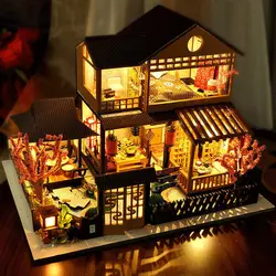 New Arrival Miniature Gift Doll House Wooden houses Miniature Diy Doll house Furniture Toy Kid Gift