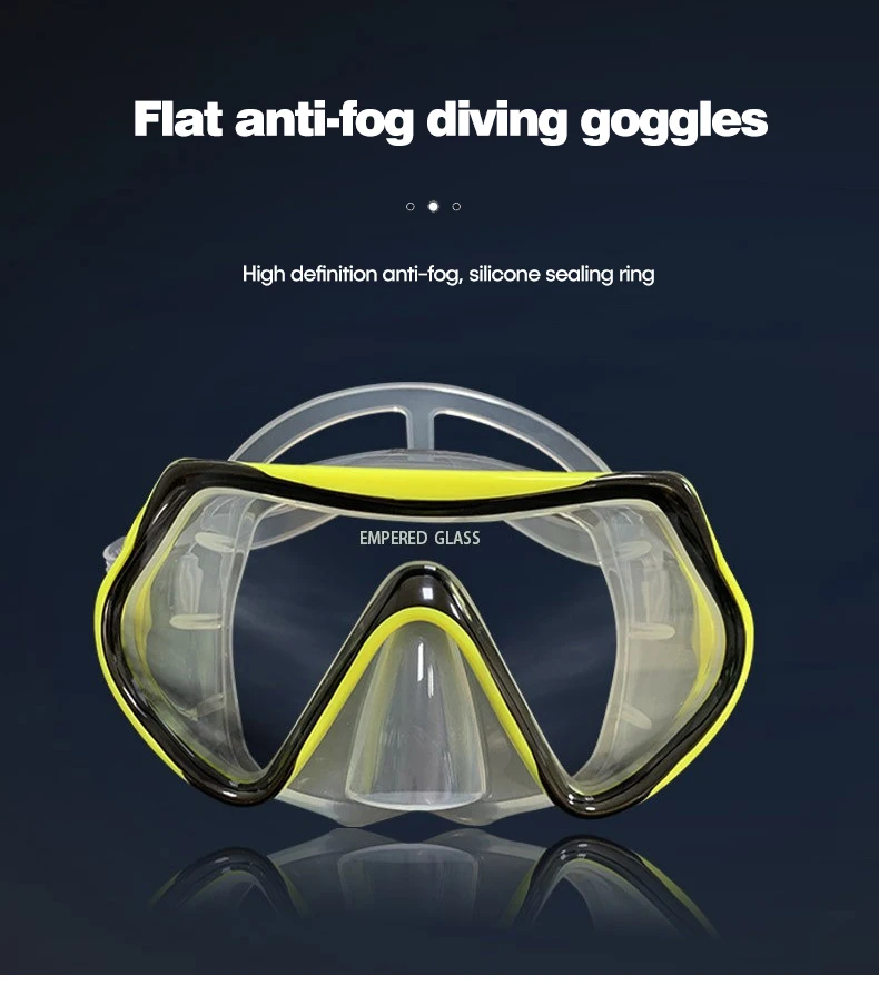 New Style Full Mask Tempered Glass Lens Silicone Underwater Scuba Diving Mask For Young Underwater Free diving