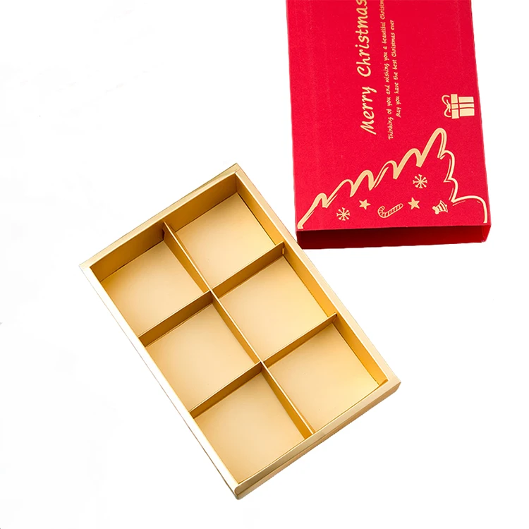 Custom logo rigid cardboard Christmas candy gift box printing red paper box