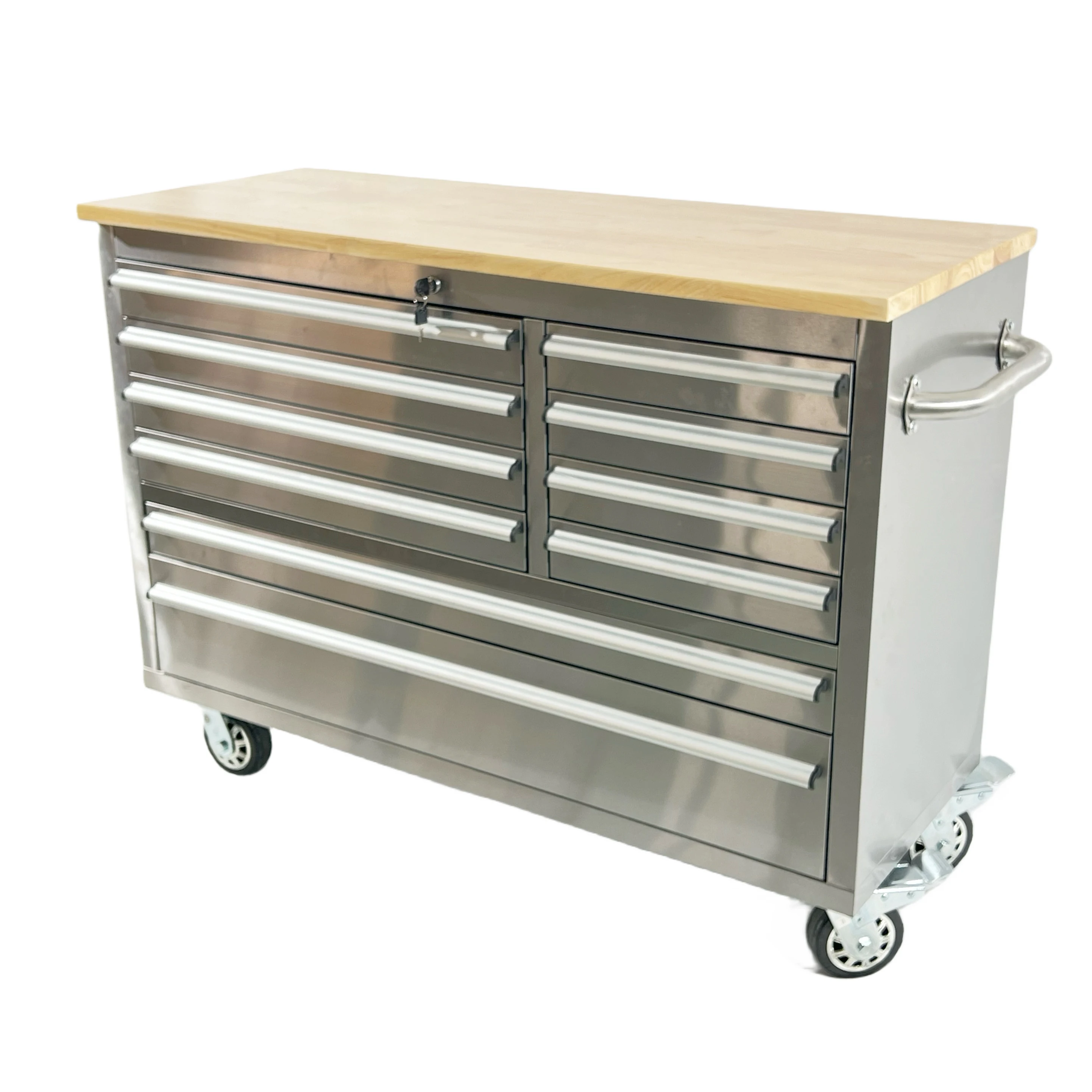China Factory Lockable Rolling Work Benches 10 Drawer Workshop Tool Storage Cabinets