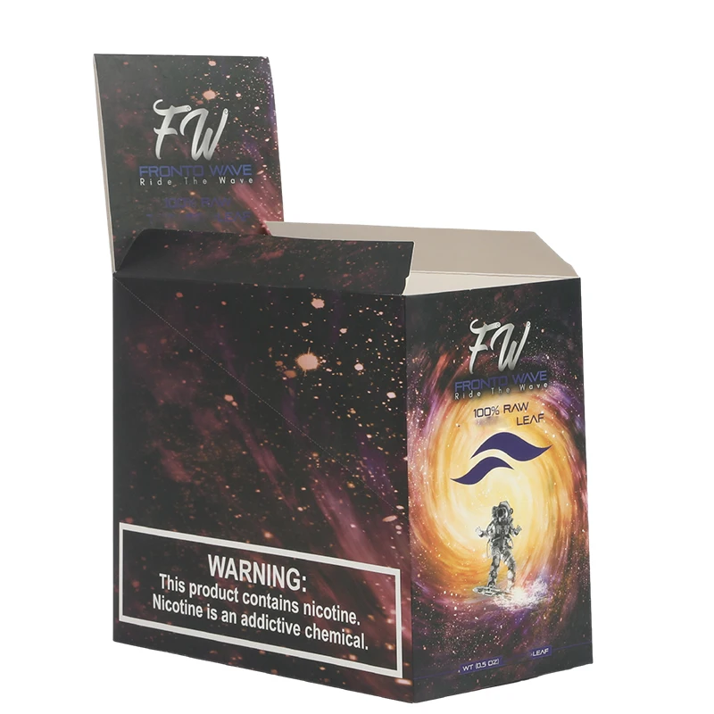 Wholesale Paper Box 8pcs Natural Leave Tobacco Packaging Zipper Bags with Grabba Leaves Packaging Counter Display Boxes