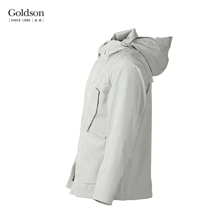 New model designer hood solid color waterproof stitched mens jacket