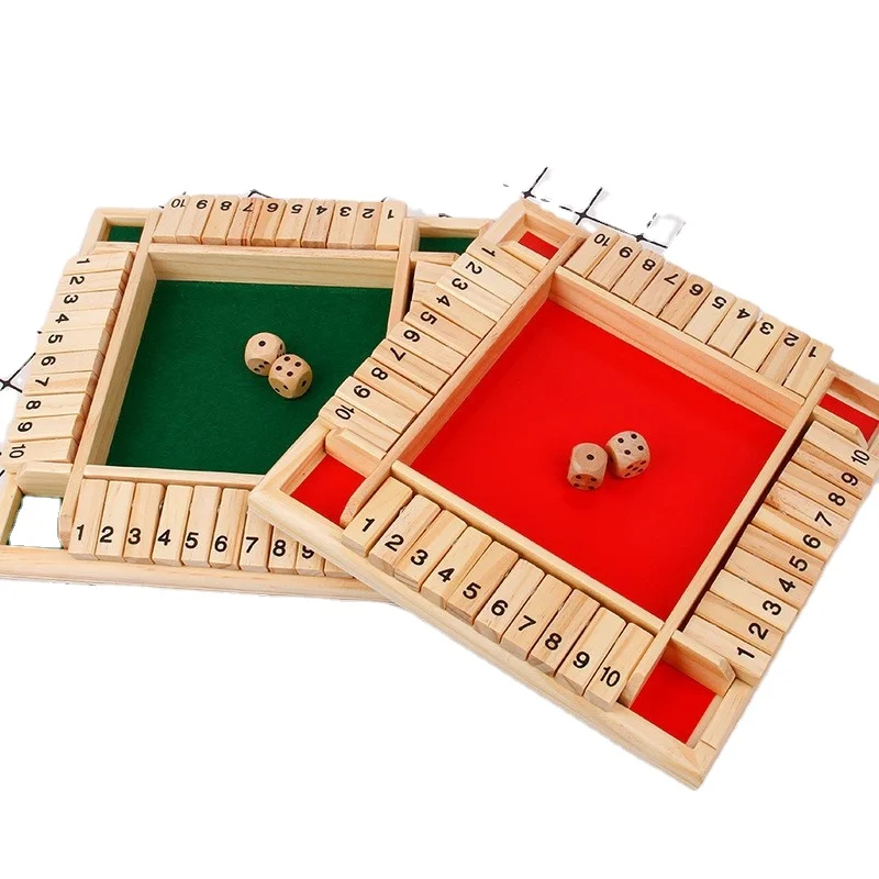 kids nathematics training gift 2-4 players mini dice up wager game adult mystic shut the box large wooden board games