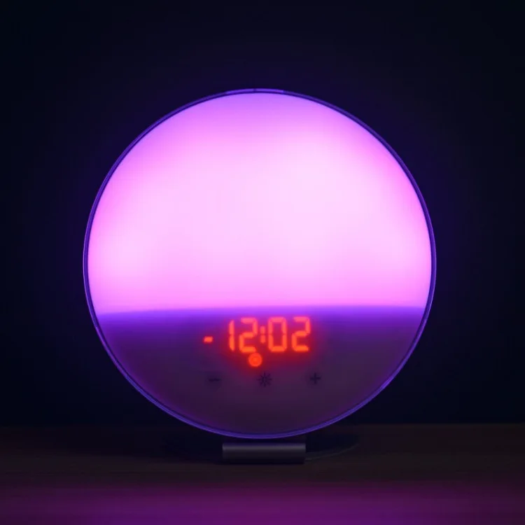 LED Simulated Sunrise Sunset Nature Wake-up Light Sleep Light Alarm Clock Touch App Voice Control Colorful Bedside Night Lights