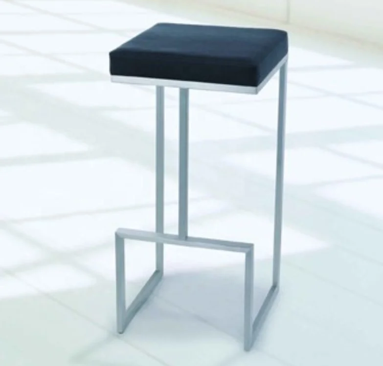 
Modern Bar Furniture Set Stainless Steel Genuine Leather Kitchen Counter Stools High Chair Bar Stool 