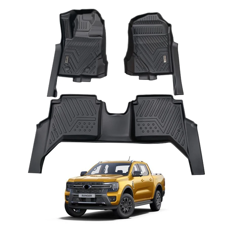 Factory Wholesale All Weather Deep Dish Matting 7D TPE Car Foot Floor Liners Custom Car Mats for Ford Ranger Accessories