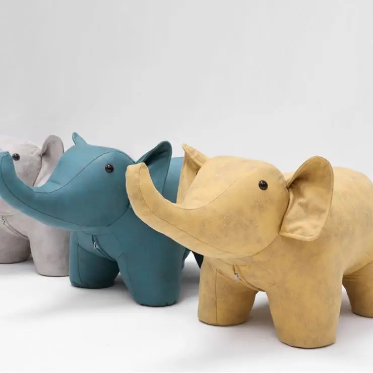 Animal shape design  elephant child chair kids furniture toy chair  kids fabric stool animal foot stool for baby