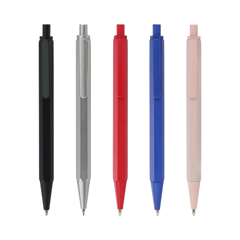 Новый продукт, шестиугольная рекламная шариковая ручка, металлические ручки с логотипом