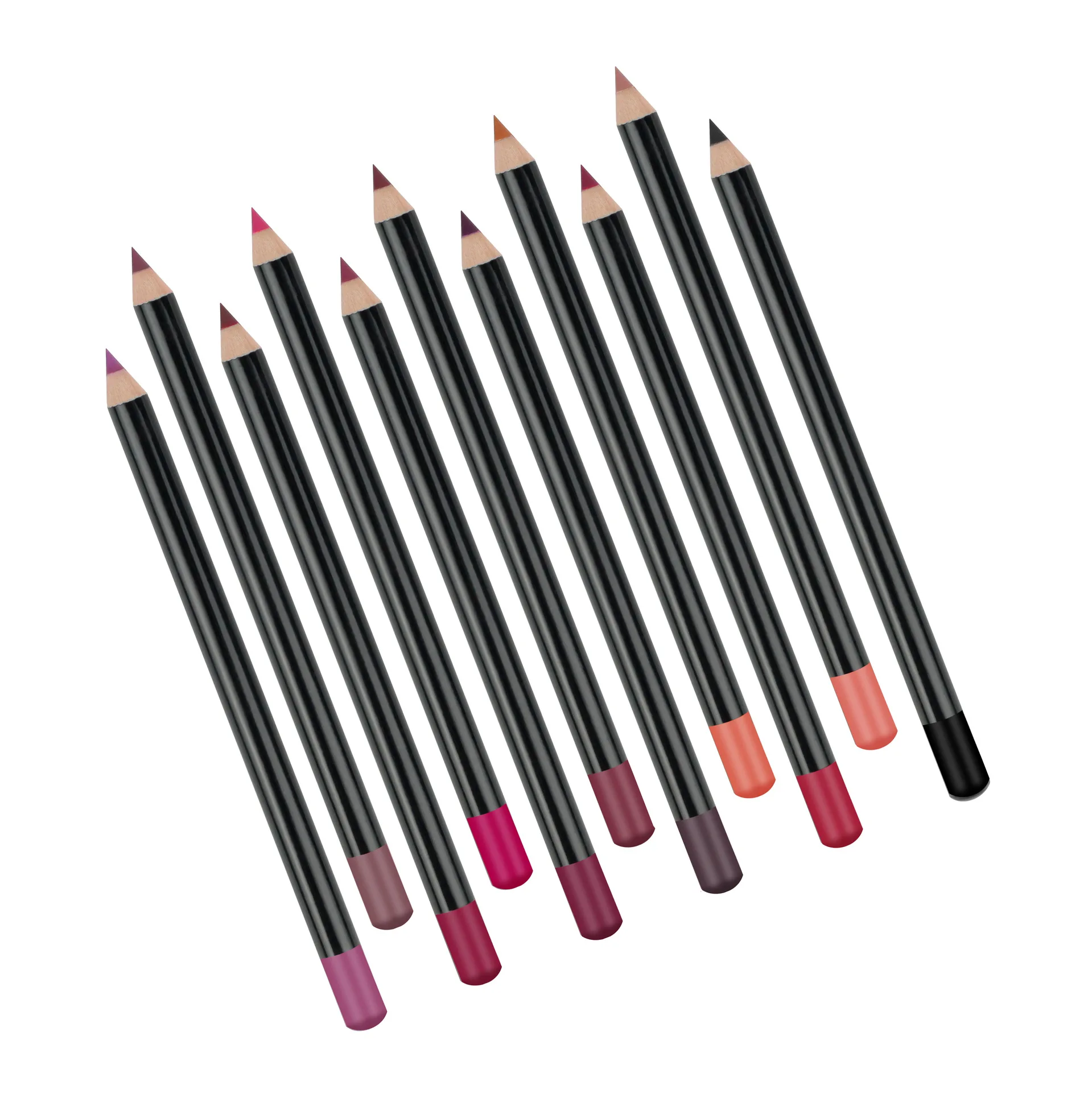 Wholesale 15 Colors Wood Lip Pencil Neutral Private Label Lip Liner Waterproof Lipstick Pen Easy Color Lip Liner Pen