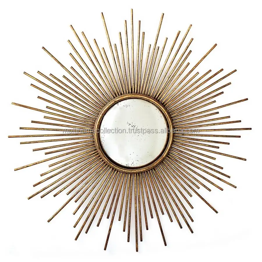 Home Decor Wire lining Framed iron wall Mirror For Basin And Bathroom Living Room Indian Design Mirror Wall art