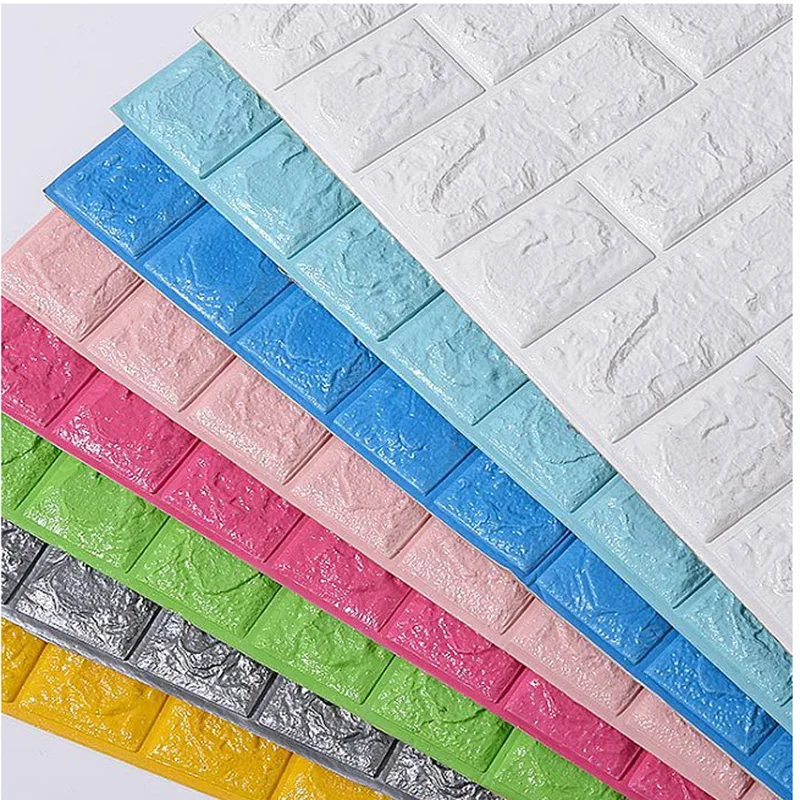 3D solid wall stickers brick foam wall stickers can be self adhesive home interior decoration living room XPE foam material