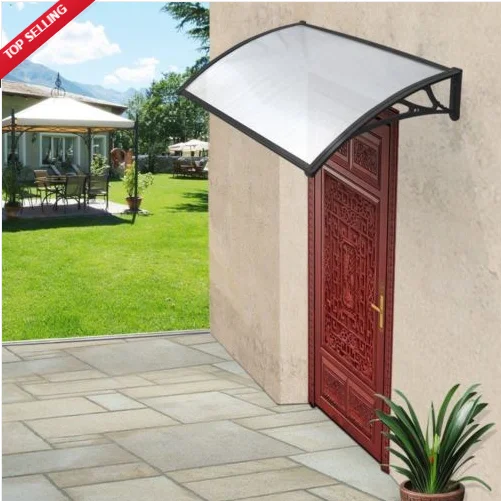 Black Door Canopy Awning Rain Shelter Front Back Porch Outdoor Shade Patio Roof