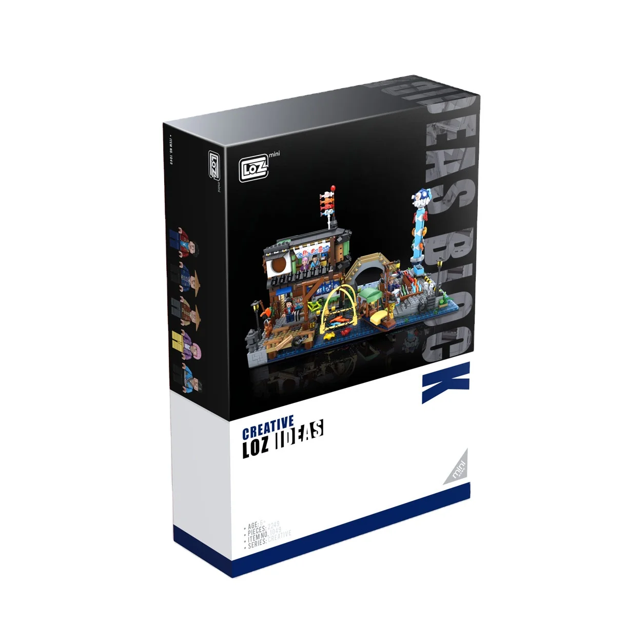 1049 Mini Building Blocks Japanese Mini Street View Food Street Fish stall  Assembly Building Block Toys