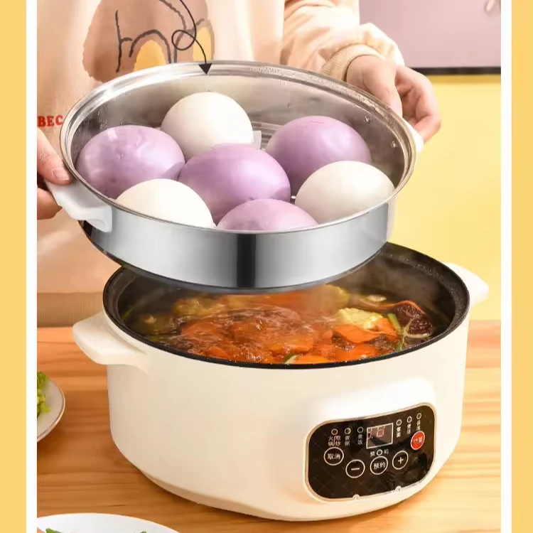 Portable Factory Direct Kitchen Electric Hot Pot Non Stick  Multi Functional Electric Cooking Pot