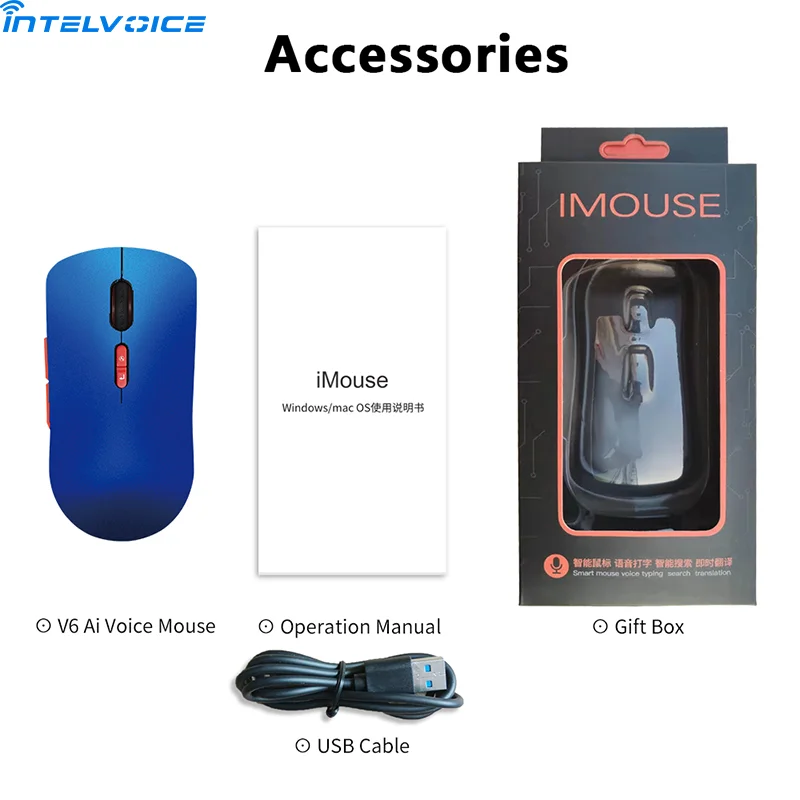  AI International Voice Mouse Wireless Translation Mice Multiple Languages Translator Type Speech Search Free Your