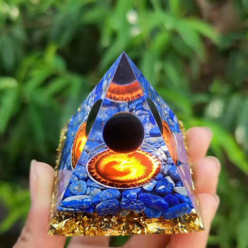 Crystal Ball  pyramid 5.6cm Crystal Stone Drops Glue Resin Home Handmade Decoration For Women And Men