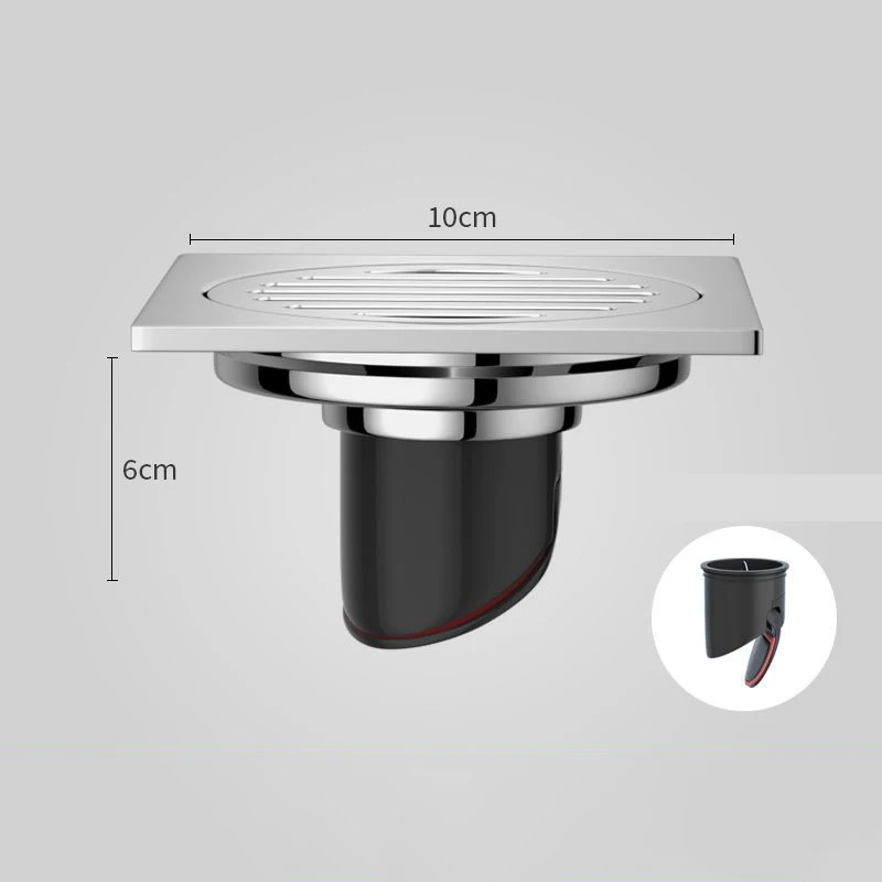 DL-07 304 SS Anti-Odor Floor Drain Strainer bathroom sink Strainer Sewer Stopper Drainer Hair Catcher square floor drain