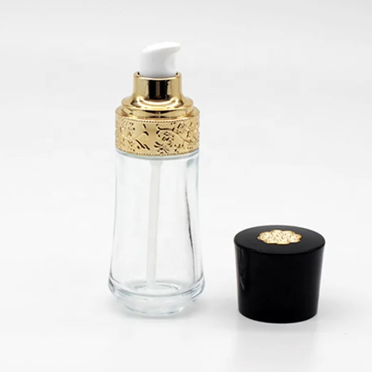 Wholesale 40ml 60ml 100ml 120ml Mini Gold Empty Perfume Glass Bottle Fancy Vintage With Gold Black Cap in Dubai