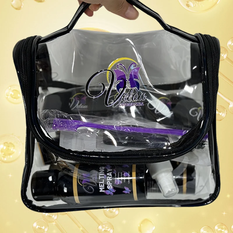 Hot Selling Private Label Lace Glue Remover Wax stick Melting Spray Lace Tint Spray Black Lace Wig Install Kit with Travel Bag