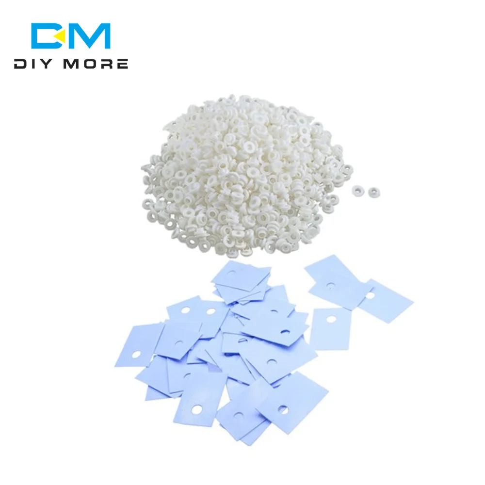 White TO-220 Transistor Plastic Washer Insulation Washer + Pads Silicone