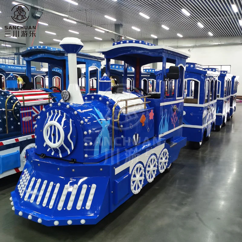 China Supplier 24 Passenger Indoor Mini Kids Ocean Theme Tourist Electric Battery Power Trackless Train For Shopping Mall Center