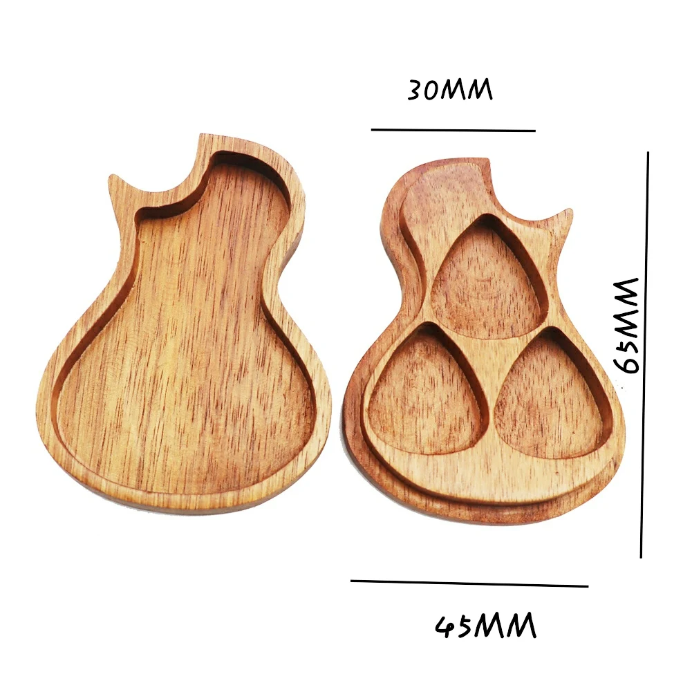 
Factory Direct Customized Rectangular Stylish Solid Wood Guitar/Bass Plectrum Box can be sculpture LOGO 