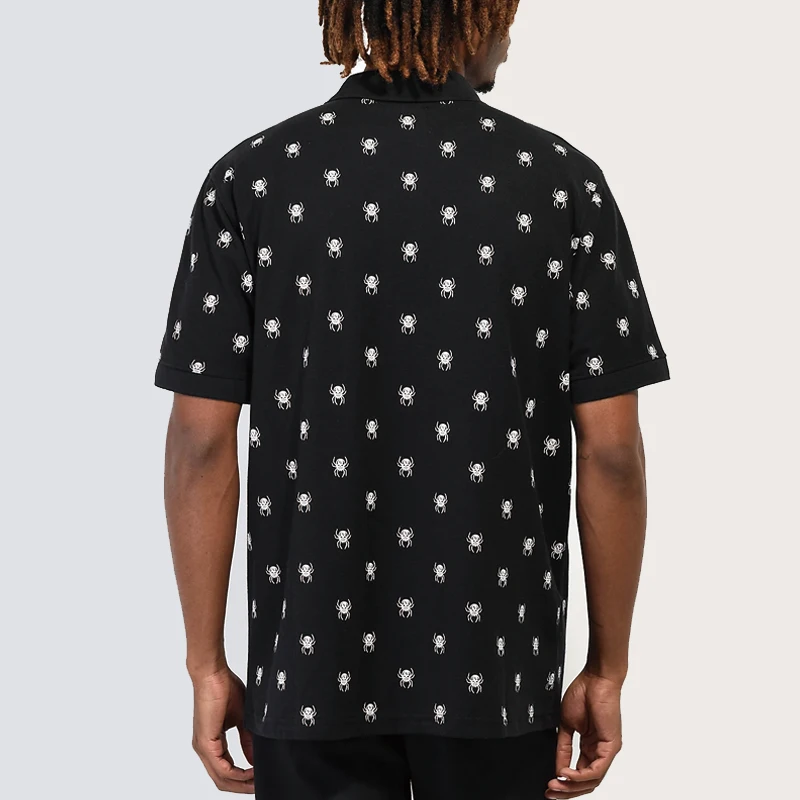 Custom Logo Pattern Printing Manufacturers 4-WAY STRETCH Print Polyester Polo Shirts for Men