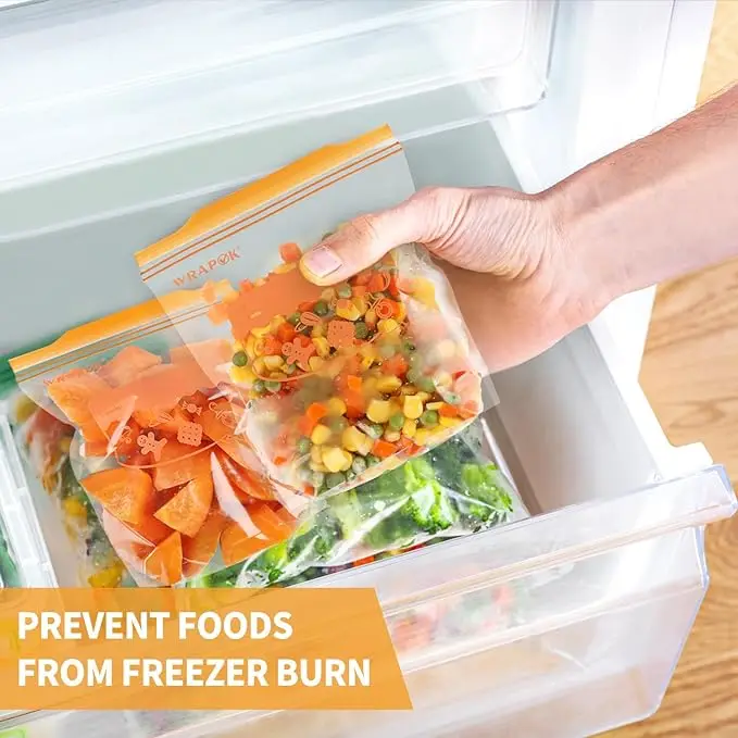 Plastic reuseable double seal transpert rice house size small compost potato kitchen tattoo food grade ziplock bagging pack