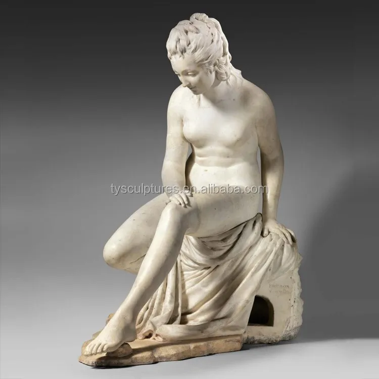 Garden life size marble sculpture nude sexy woman white marble erotic statue