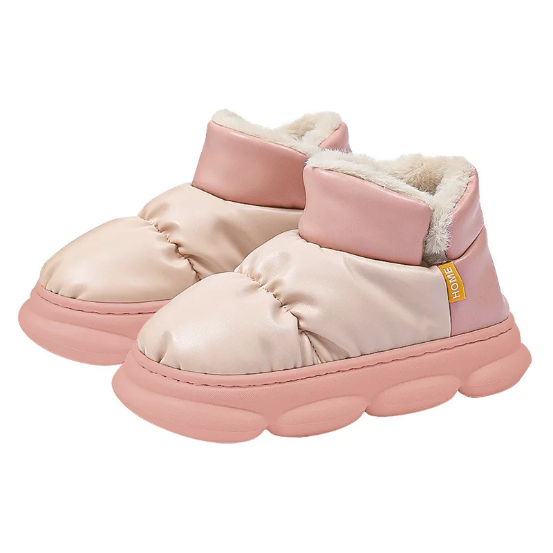 2024 Fashion Winter Brand Plush Cotton Slippers Women Flats Shoes Platform Casual waterproof Home Slippers boots  for Women