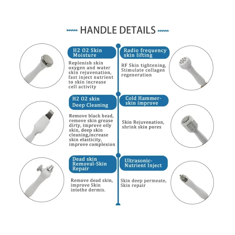 7 in 1 Hydro oxigen facial machine With Mirodermabrasion h2o2 clean facial jet peel cooling hydro spa beauty machine