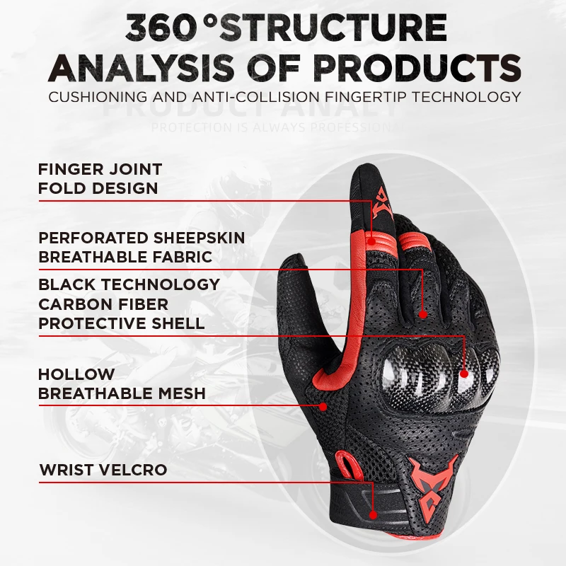 MOTOCENTRIC Touch Screen Gloves Motorcycle Gloves Winter&Summer  Motocross Protective Gear Racing Gloves