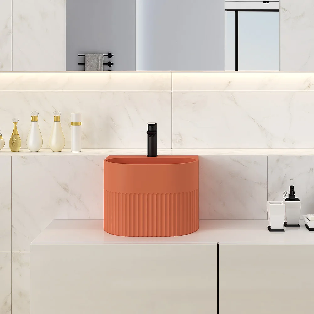 OEM wholesale new design modern wall hanging basin washbasin hand wash wall hanging basin