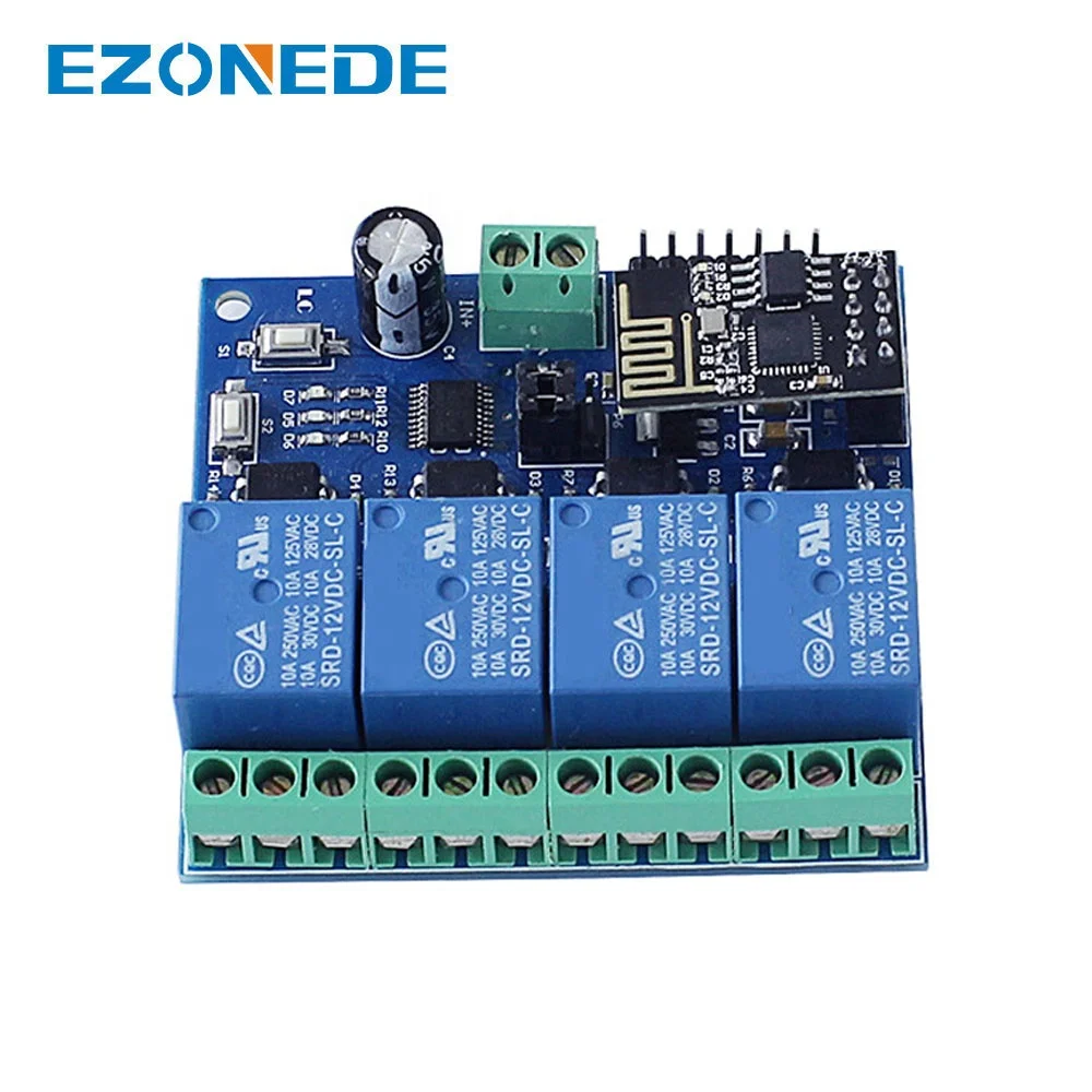 5В/12В ESP8266 ESP-01 4 канала Wi-Fi релейный модуль пульт дистанционного управления для умного дома IOT передача с помощью приложения на телефоне контроллер