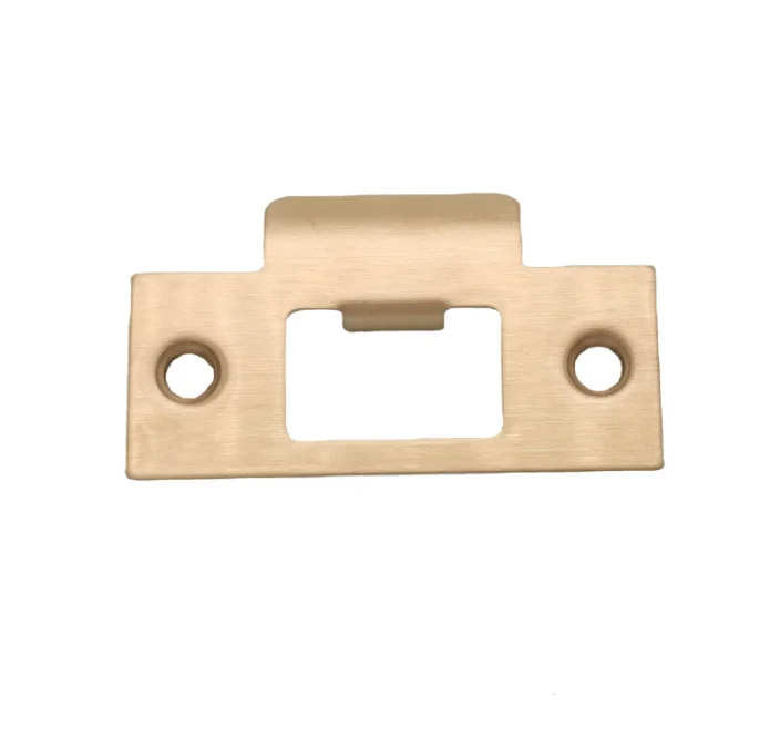 Wholesale CNC Universal Door Strike Plate With Screws Satin Nickel D Shape Strike Tubular Lock Parts Door Strike Plate