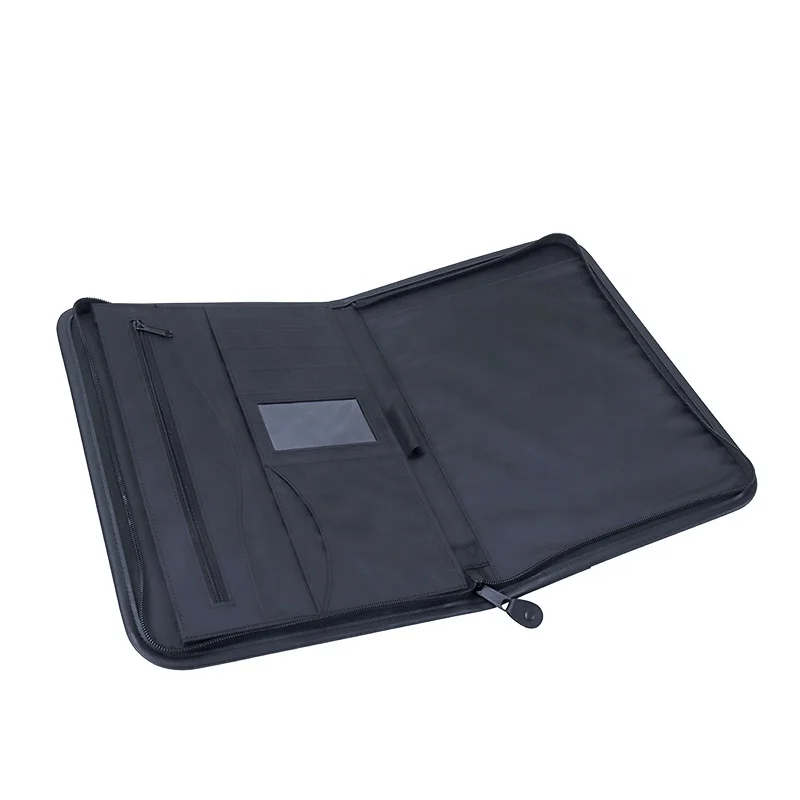 Zipper Portfolio Binder File Case Folder Custom LOGO Embossed Document Portfolio
