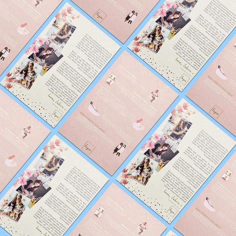 Customized print new design embossed gold foil post card wedding christmas Invitation gift paper card