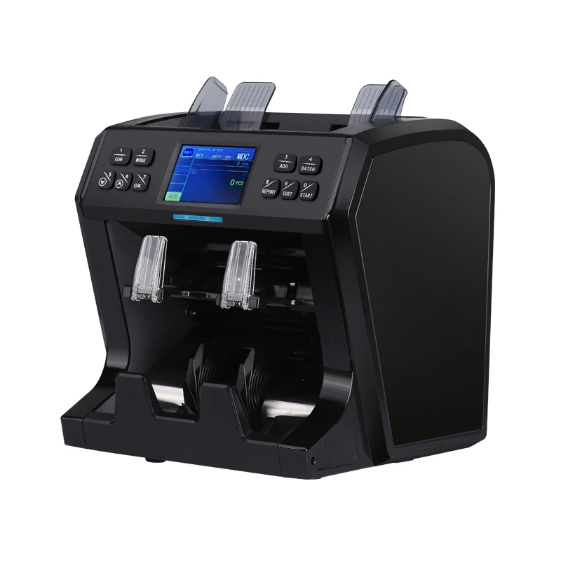Two pocket two CIS multi-currency cash note banknote Value Counter Mixed Money Value Counter CIS banknote counter
