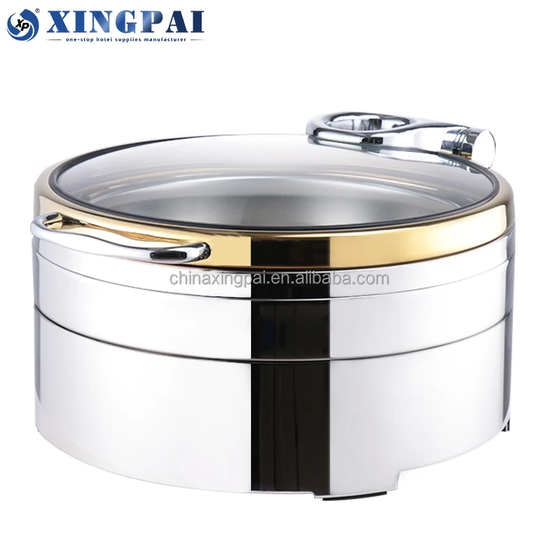 XINGPAI Catering Equipment Buffet 6 L Round Hydraulic Chafing Dish Stainless Steel 304 Cheffing Dishes