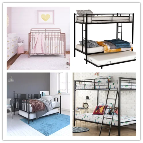 Apartment Building Adult Metal Platform Loft Double Decker Dunk Bed Twin Bed With Ladder Desk locker