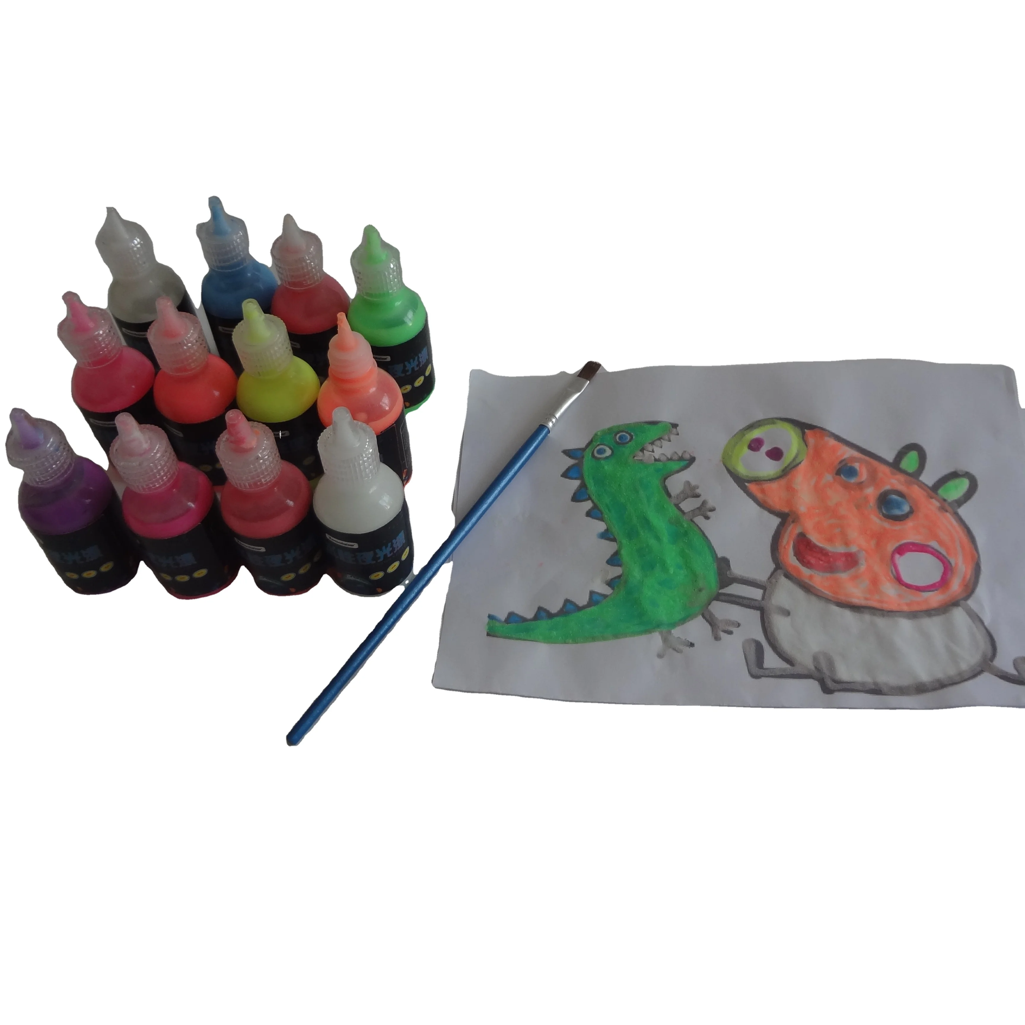 Glow in The Dark Paint, 12 Colours 30g, Glowing Paint for Painting, Decoration, Graffiti or DIY Crafts